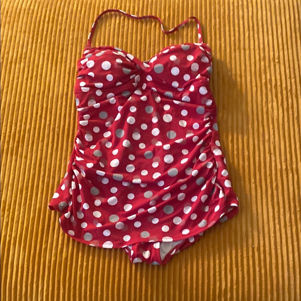 Jantzen Red Polka Dot One Piece Swimsuit